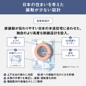 パナソニック 【左開き】ななめドラム式洗濯乾燥機 マットホワイト NA-SD10HBL-W-イメージ12