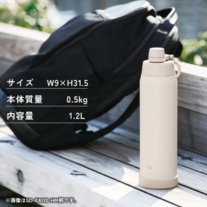 象印 ステンレスクールボトル(1.2L) チャコールブラック SD-KA120-BM-イメージ10