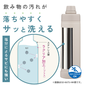 象印 ステンレスクールボトル(1.2L) チャコールブラック SD-KA120-BM-イメージ6