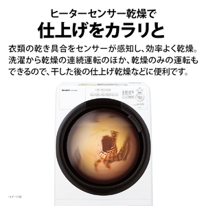 SHARP 【左開き】7kgドラム式洗濯乾燥機 ホワイト系・左開き ES-7S2-WL-イメージ6
