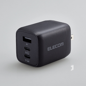 エレコム USB Power Delivery 65W キューブAC充電器(C×2+A×1) ブラック MPA-ACCP4465BK-イメージ1