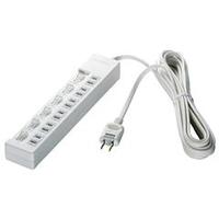 BUFFALO 2ピン式電源タップ 雷サージ防止/個別スイッチ付(6個口・2m) ホワイト BSTAPSW2620WH