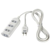 BUFFALO 2ピン式電源タップ シャッター付(4個口・3m) ホワイト BSTAPSH2430WH