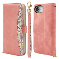 ラスタバナナ iPhone17e/16e用 花柄手帳型ケース コーラルピンク 9434IP6EBHSCPK