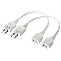 BUFFALO 電源延長ケーブル(1個口・0．2m) 2本セット ホワイト BSTAPEX02WHX2