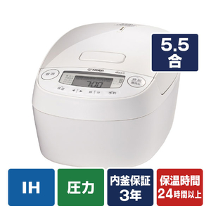 タイガー 圧力IHジャー炊飯器 グロスホワイト JPV-M100WG-イメージ1