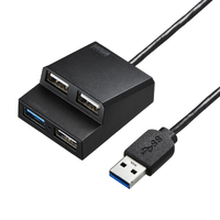 サンワサプライ USB3．2Gen1+USB2．0コンボハブ ブラック USB-3H413BKN