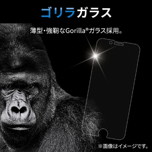 エレコム iPhone 14/13/13 Pro用ガラスフィルム ゴリラ 0.21mm ブルーライトカット PM-A22AFLGOBL-イメージ4