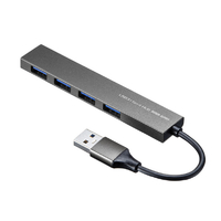 サンワサプライ USB3．2 Gen1 4ポート スリムハブ シルバー USB-3H423SN