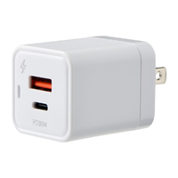 エルパ PD30W対応2ポート充電器 急速充電 ホワイト CHR-SP30ACWH