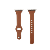 WEARPLANET Apple Watch 49/46/45/44/42mm用Slim Line フラット本革バンド メープルブラウン WP23208AWAM