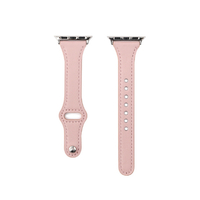 WEARPLANET Apple Watch 49/46/45/44/42mm用Slim Line フラット本革バンド ティックルピンク WP23210AWPK