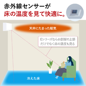 三菱電機 「工事代金別」 8畳 エアコン e angle select 霧ヶ峰 GEシリーズ MSZ-E2525E5-Wｾｯﾄ-イメージ5