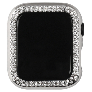 WEARPLANET Apple Watch 44mm用ラインストーンハードケース de luxe シルバー WP23221AWSV-イメージ2