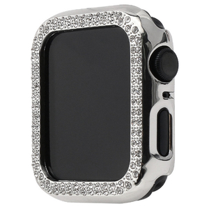 WEARPLANET Apple Watch 44mm用ラインストーンハードケース de luxe シルバー WP23221AWSV-イメージ3