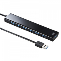 サンワサプライ 急速充電ポート付きUSB3．2Gen1 7ポートハブ ブラック USB-3H703BKN