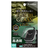 トリニティ Apple Watch 44mm SE 3 / SE 2 / SE / 6 / 5 / 4用[FLEX3D] ゴリラガラス 高透明 全画面保護強化ガラス ブラック TR-AW2544-GB3FB-GOCK
