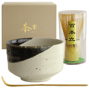 アペックスハート 抹茶椀セット 織部塗分け 茶楽JAPANシリーズ MW1853ﾏﾂﾁﾔｾﾂﾄｵﾘﾍﾞﾇﾘﾜｹ-イメージ2