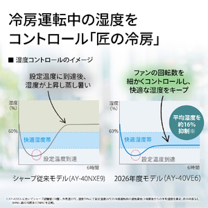 シャープ 「工事代金別」 6畳 フィルター自動清掃 エアコン e angle select プラズマクラスターエアコン Vシリーズ AY-22VE6S-イメージ10