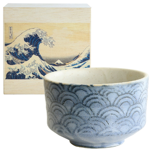 アペックスハート 抹茶椀 青海波 青波 茶楽JAPANシリーズ MW1862ﾏﾂﾁﾔﾜﾝｾｲｶｲﾊｱｵﾅﾐ-イメージ1