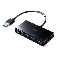 サンワサプライ USB3．2 Gen1 ハブ付き ギガビットLANアダプタ USB-3H322BKN