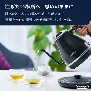 デロンギ アイコナ 温度設定機能付き 電気カフェケトル(1．0L) グラファイトブラック KBOE1260J-GY-イメージ3