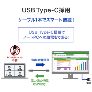 I・Oデータ USB Type-C搭載 23．8型 液晶ディスプレイ ホワイト LCD-C242SDW-イメージ4