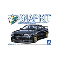 アオシマ 1/32 ニッサン R34スカイラインGT-R カスタムホイール(ブラックパール) Aﾗｸﾌﾟﾗ12CUBPR34GTRCﾌﾞﾗﾂｸP