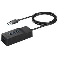 BUFFALO USB3．0セルフパワーハブ 上挿し 4ポートタイプ マグネット付き ブラック BSH4A310U3BK