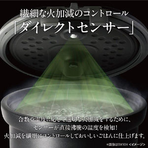 三菱 高火力IH1．0升 備長炭　炭炊釜 黒曜 NJ-VP18H-B-イメージ7
