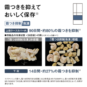 パナソニック 【フレンチドア】650L 6ドア冷凍冷蔵庫 ミスティスチールグレー NR-F65WX3-H-イメージ7