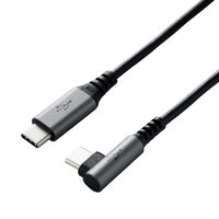 エレコム USB2．0ケーブル(認証品、C-C、L型コネクタ) 2．0m ブラック U2C-CCL20NBK