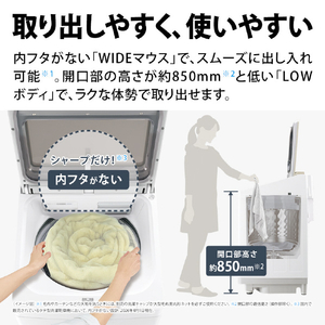 SHARP 11kgタテ型洗濯乾燥機 シルバー系 ES-PT11L-S-イメージ8