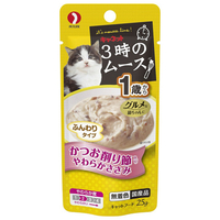 ペットライン キャネット 3時のムース 1歳から かつお削り節入り 25g 3ｼﾞﾉﾑ-ｽ1ｻｲｶﾗｶﾂｵ25G