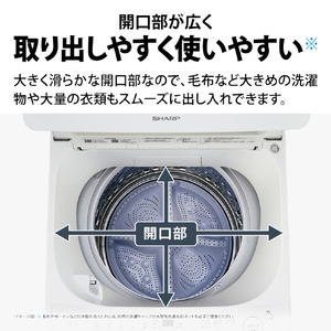 SHARP 10kgインバーター全自動洗濯機 ホワイト系 ES-GV10L-W-イメージ8