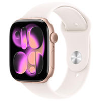 Apple Apple Watch Series 11(GPSモデル)- 46mm Apple Watch Series 11 ローズゴールドアルミニウムケースとライトブラッシュスポーツバンド - S/M MEV64J/A