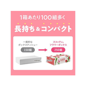 クレシア スコッティ ティッシュ フラワーボックス 250組 5個 FC559NN-41331-イメージ4