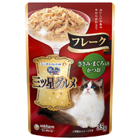 ユニ・チャームペットケア 銀のスプーン三ツ星 パウチフレークささみ・まぐろ入りかつお 35g ﾐﾂﾎﾞｼﾌﾚ-ｸｻｻﾐﾏｸﾞﾛ35G