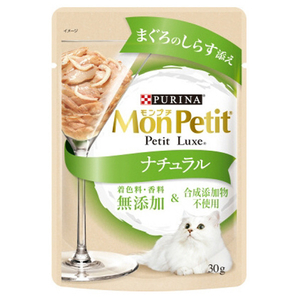ネスレ モンプチ プチリュクスパウチ ナチュラル 成猫 まぐろのしらす添え 30g ﾌﾟﾁﾘﾕｸｽﾊﾟｳﾁNﾏｸﾞﾛｼﾗｽ30G-イメージ1