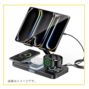 RM 4in1 AppleWatch・iPad用充電ステーション ブラック RM-2649BK-イメージ2