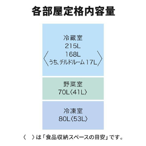 三菱 【左開き】365L 3ドア冷蔵庫 マットリネンホワイト MR-CX37ML-W-イメージ16