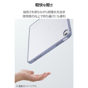 エレコム iPad(A16)用クリアケース 軽量 カラーエッジ 背面クリア ブルーグレー TB-A25RTSLOBG-イメージ7