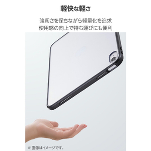 エレコム iPad(A16)用クリアケース 軽量 カラーエッジ 背面クリア ブラック TB-A25RTSLOBK-イメージ7