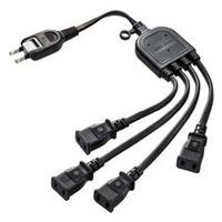 サンワサプライ ACアダプタ専用電源延長コード（4分岐・2P・4個口） ブラック TAP-EX4BKN