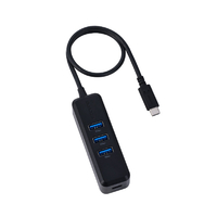 エレコム USB Type-C(TM)接続 マグネット付き USBハブ(4ポート/USB PD) ブラック U3HC-T040PBK