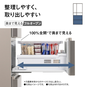 パナソニック 【フレンチドア】501L 6ドア冷凍冷蔵庫 ヘアラインシャンパン NR-F50HY3-N-イメージ5