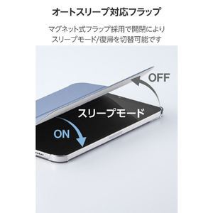 エレコム iPad mini(A17 Pro)用フラップケース 薄型軽量 背面クリア 2アングル ブルーグレー TB-A25SWVBG-イメージ7