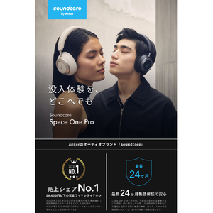 Anker ヘッドホン　Soundcore Space One Pro ミッドナイトブラック A3062N11-イメージ3