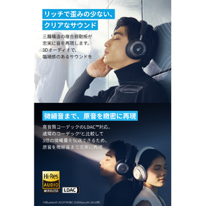 Anker ヘッドホン　Soundcore Space One Pro ミッドナイトブラック A3062N11-イメージ5