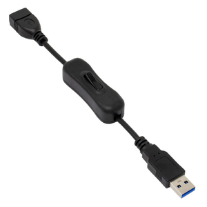 アイネックス USB3．2Gen1 Type-A 電源スイッチケーブル(20cm) ブラック U31AA-MF02S-イメージ2